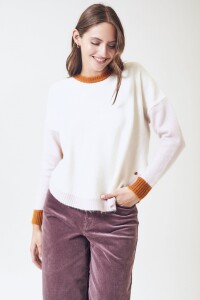Sweater Color Block Nácar