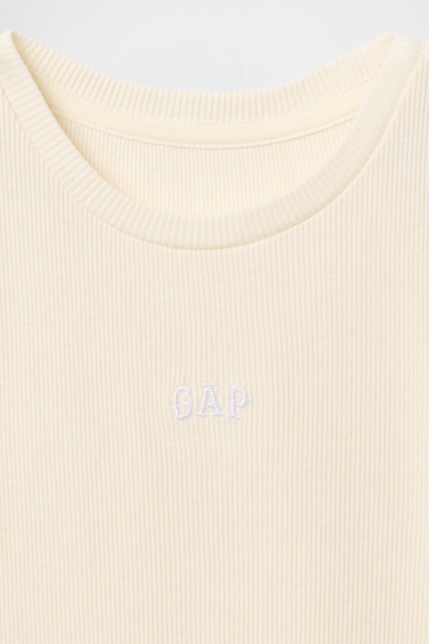 Remera Rib Logo Gap Toddler Niña Ivory Frost