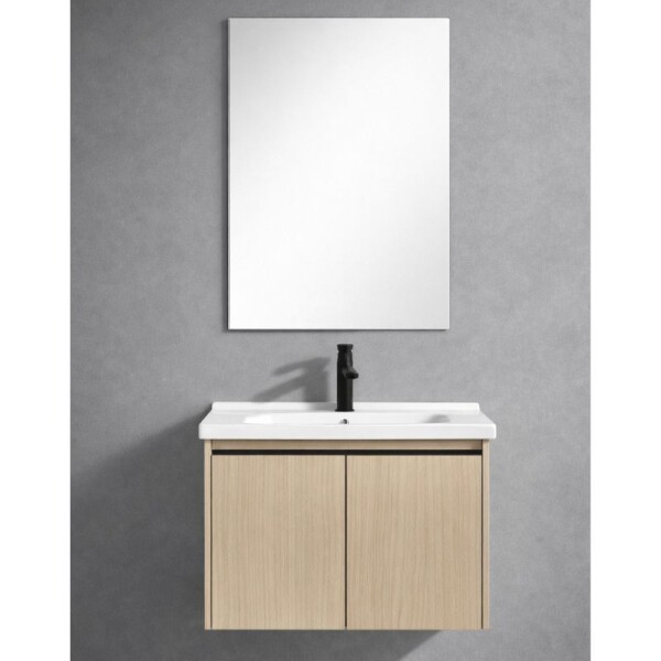 MUEBLE DE BAÑO 60 CM CON MESADA DE LOZA Y ESPEJO - MADERA MUEBLE DE BAÑO 60 CM CON MESADA DE LOZA Y ESPEJO - MADERA