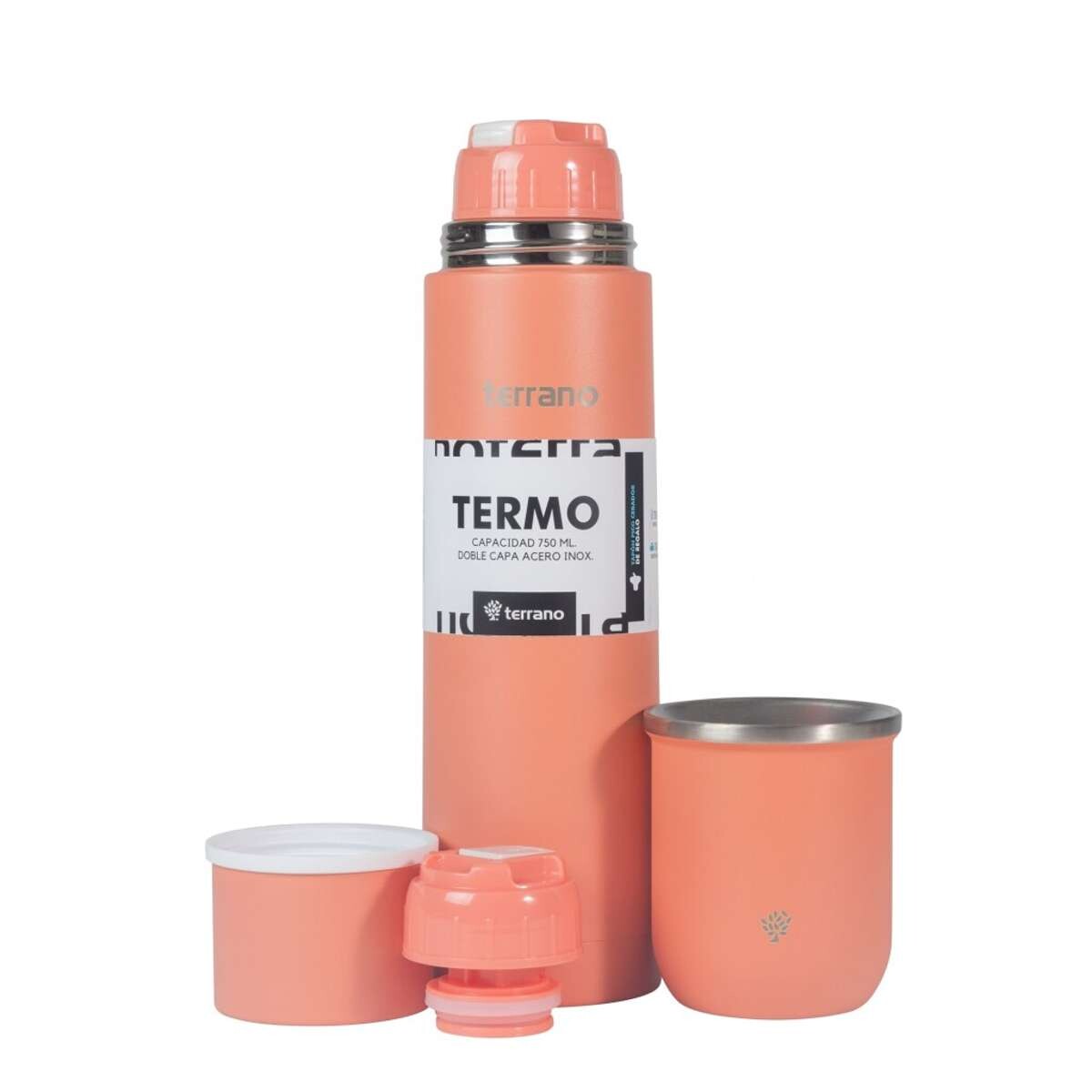 Kit Acero Bala - 750Ml + Mate Sicilia - Coral 