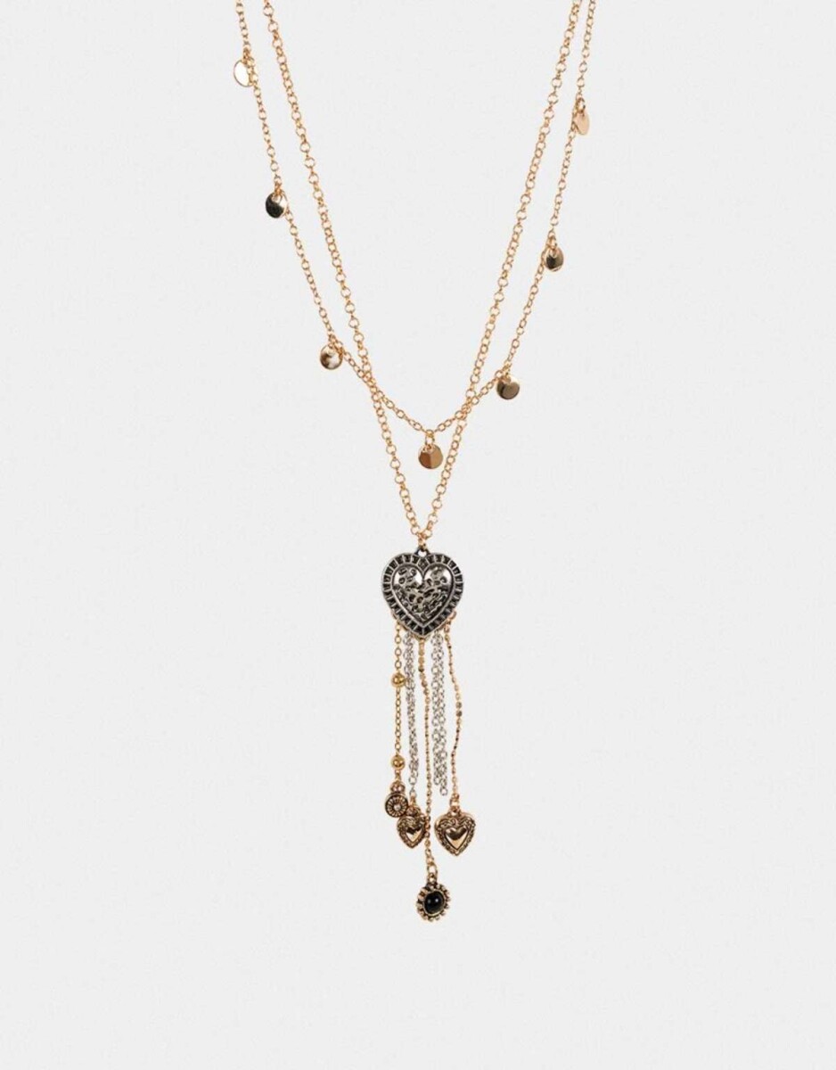 Collares Largos Corazón - Combinacion Bicolor 