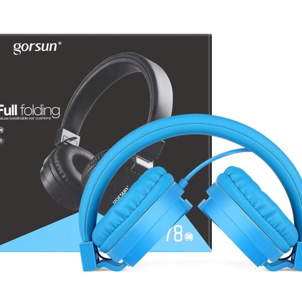Auricular Stereo Cableado Vincha Plegable Gorsun 778 Color Variante Azul