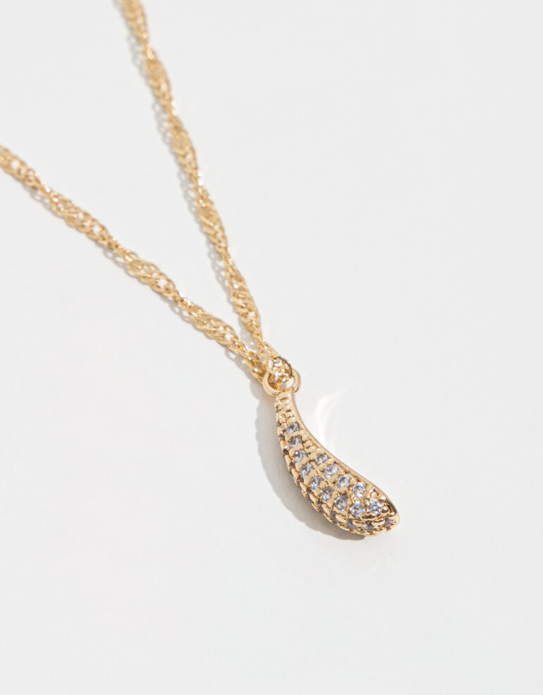 Cadena Corta con Dije Strass Collar Con Dije De Gota - Dorado