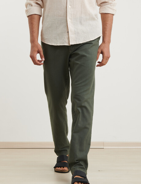 080677 PANTALON DE LINO HARRY Verde