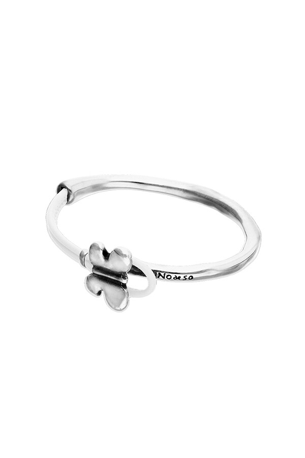 PULSERA DE CUERO BLANCO SEMIRÍGIDA BAÑADA EN PLATA DE LEY CON MARIPOSA Pulsera