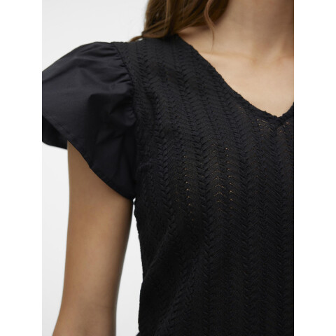 VMNAJA SS V-NECK TOP JRS GA BLACK