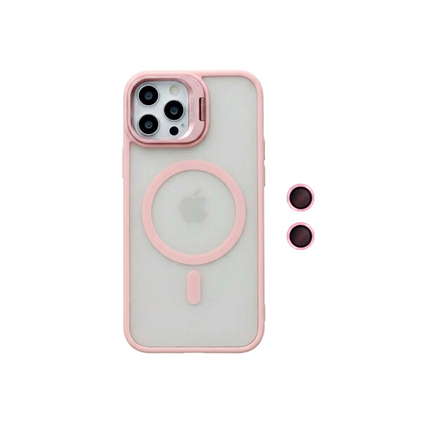 Protector para iPhone 12 con protector de cámara color rosa Protector Para Iphone 12 Con Protector De Cámara Color Rosa
