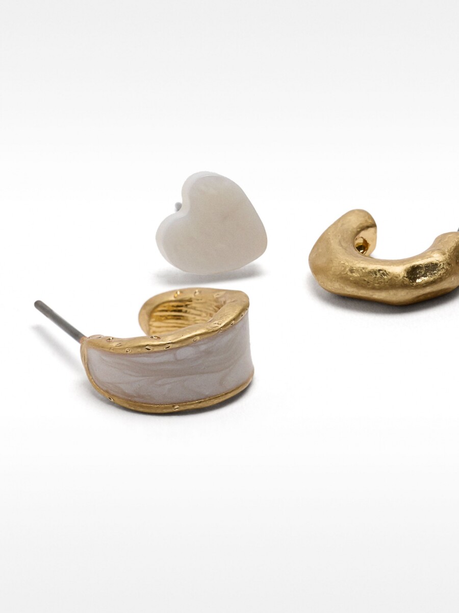 Set De Pendientes Con Conchas blanco