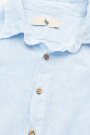 100% LINEN LONG SLEEVE SHIRT Celeste