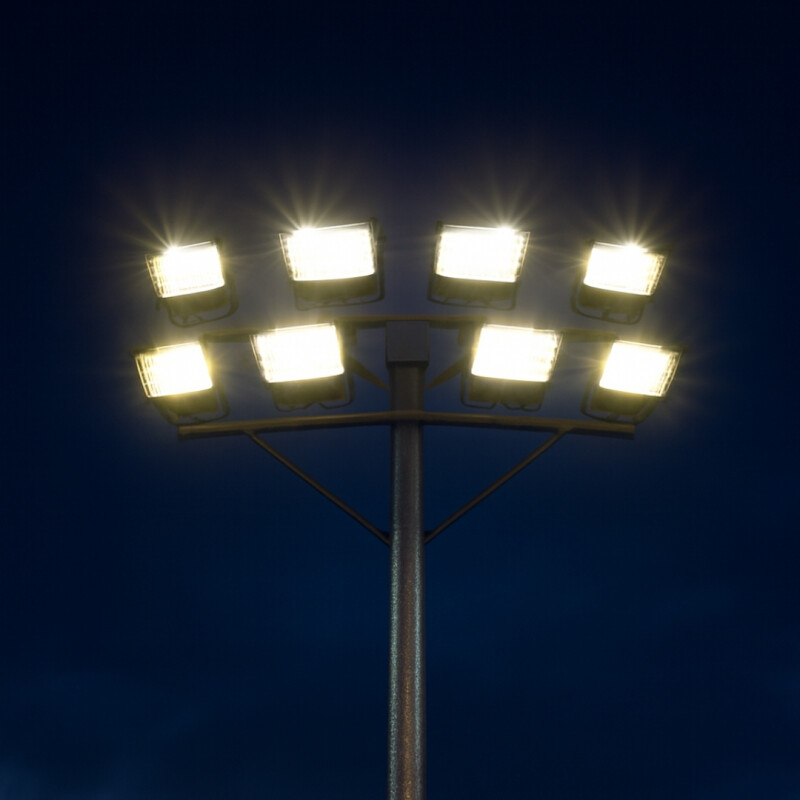 Columna Deportiva con Rack para 8 Focos 15mt Columna Deportiva con Rack para 8 Focos 15mt