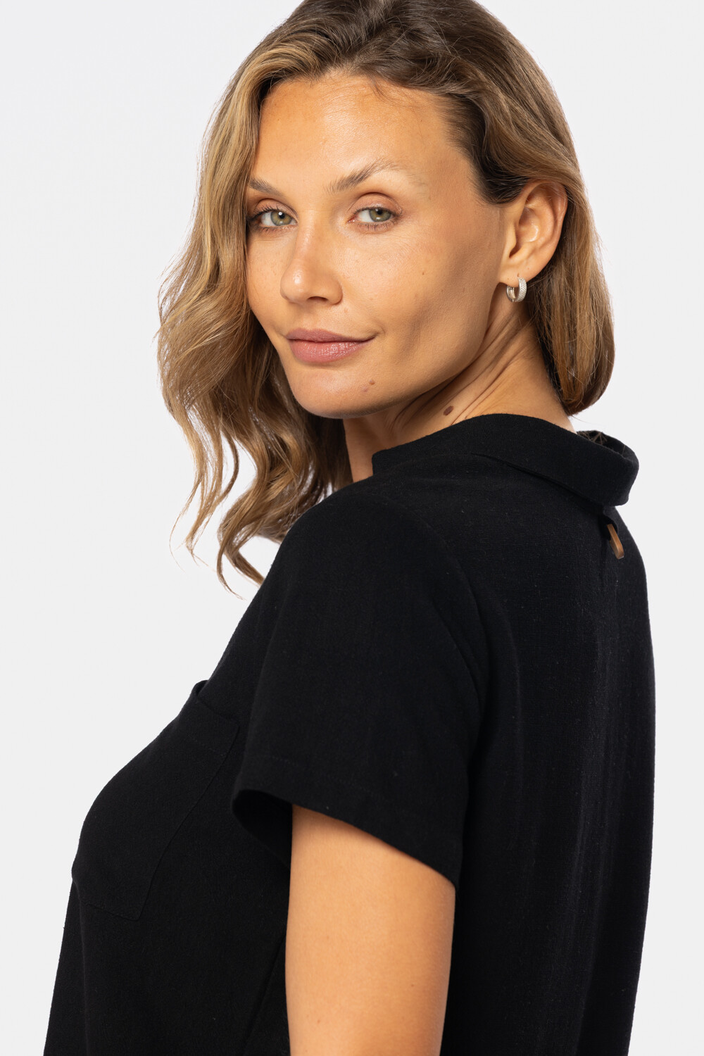 CAMISA DE LINO LISA Negro