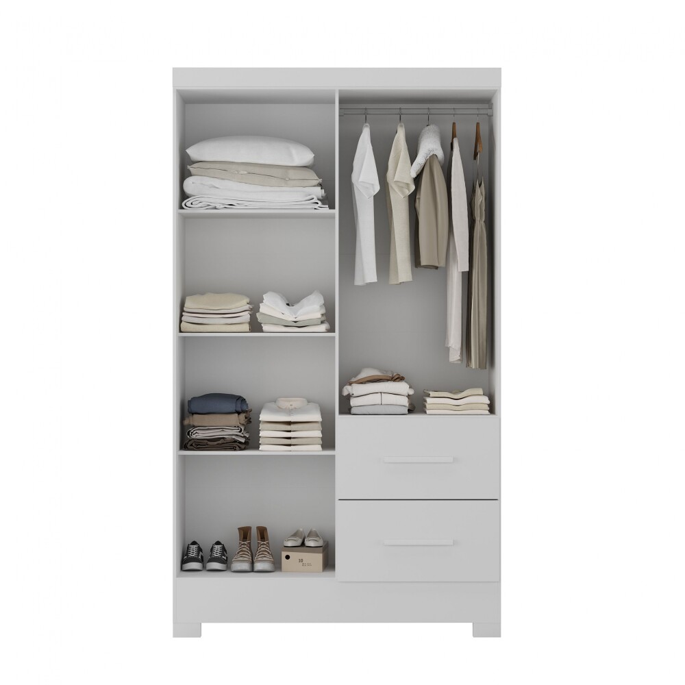 Ropero Primordial Max 4 Puertas 2 Cajones Blanco