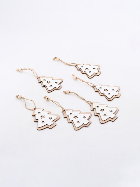 ADORNO COLGANTE MDF ARBOL X 6 MADERA