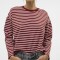 VMABBY LS O-NECK TOP JRS CORE-12 1 Fired Brick/Stripes SNOW WH