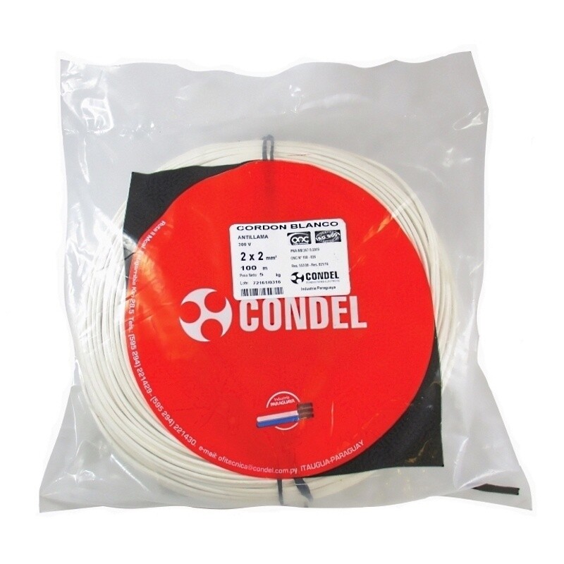 CABLE CORDON 2X2,00MM2 BL CONDEL CABLE CORDON 2X2,00MM2 BL CONDEL