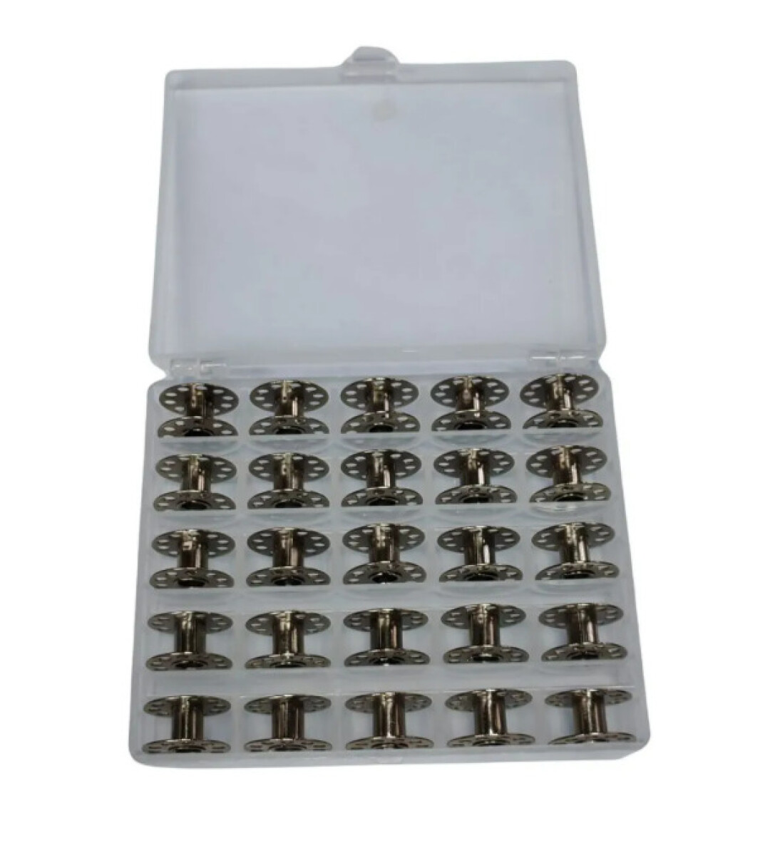 Bobina Portahilo Metal 25 U + Caja Organizador Maquina Coser 