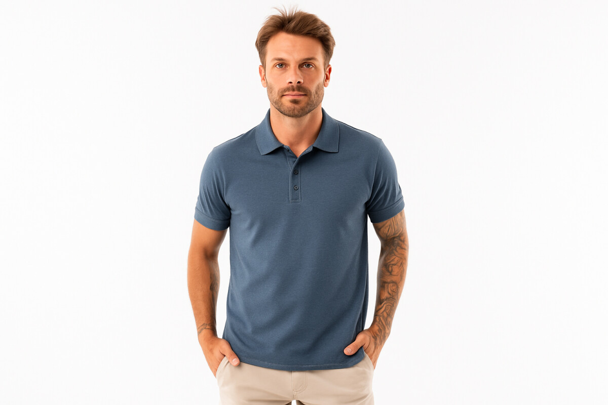 REMERA PIQUE CUELLO POLO 1801 Piedra