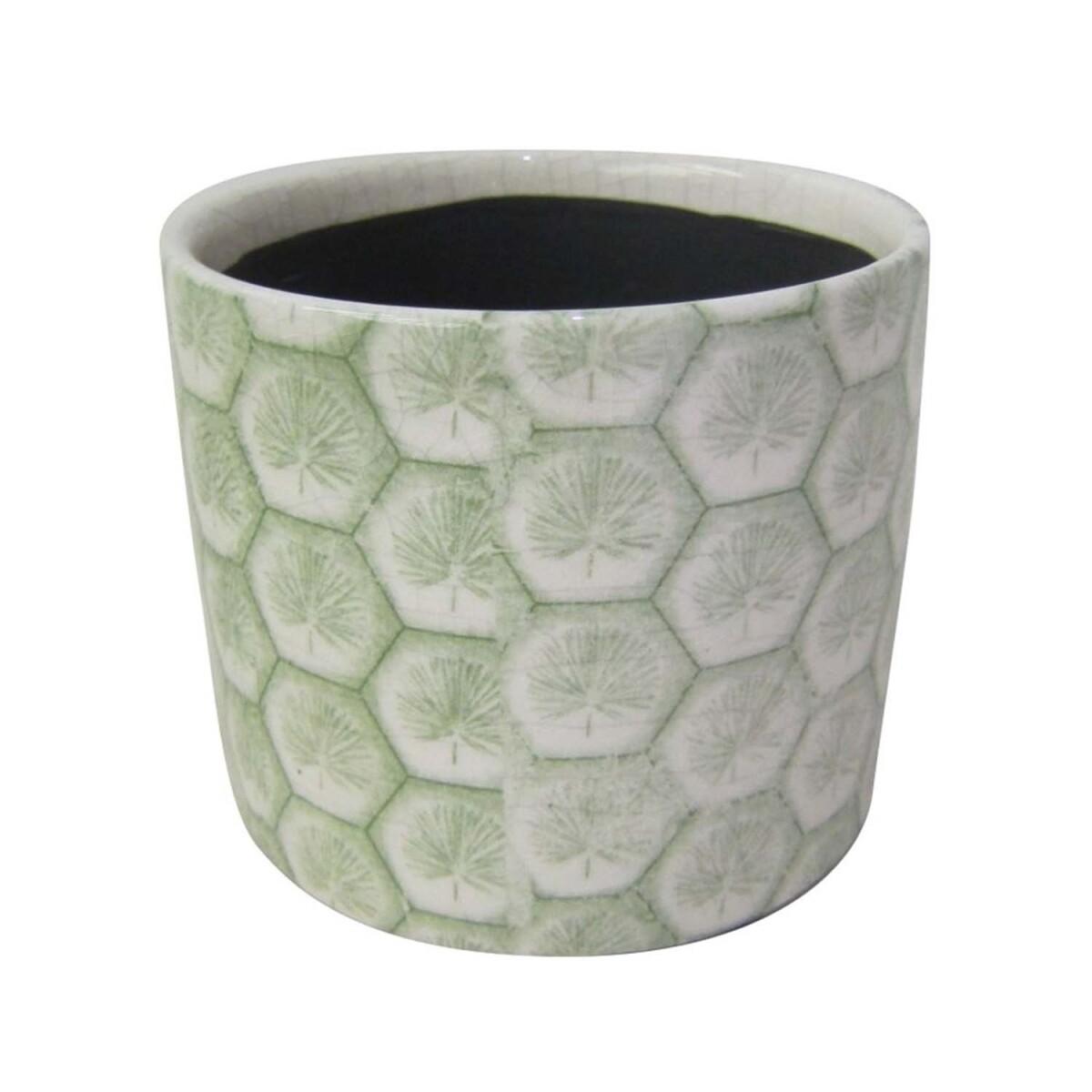 Maceta Redonda en Cerámica con Diseño Decorativo Ø12x10.5cm - Maceta Redonda En Cerámica Con Diseño Decorativo ø12x10.5cm 