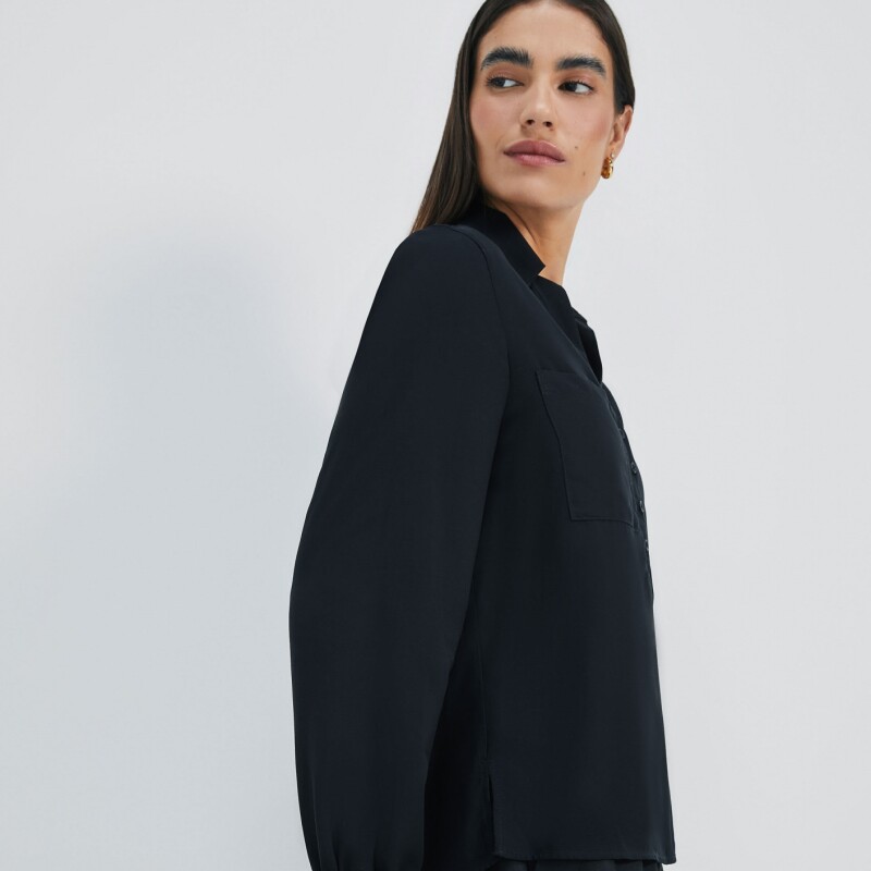 CAMISA ML FEM NEGRO