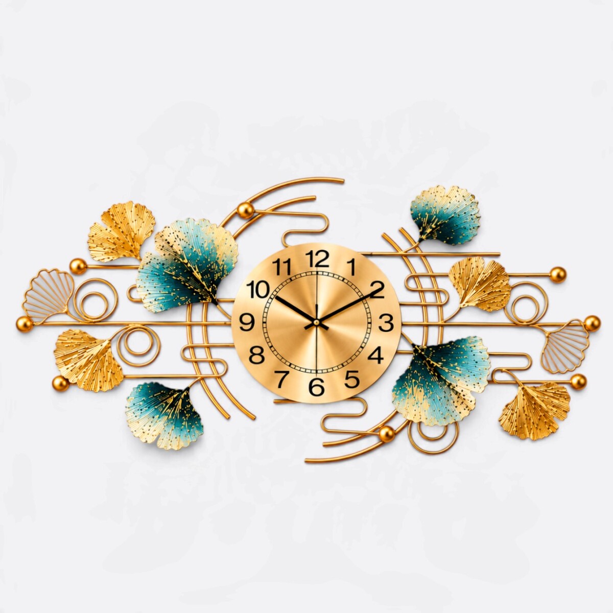 Reloj De Pared Hojas Horizontales 