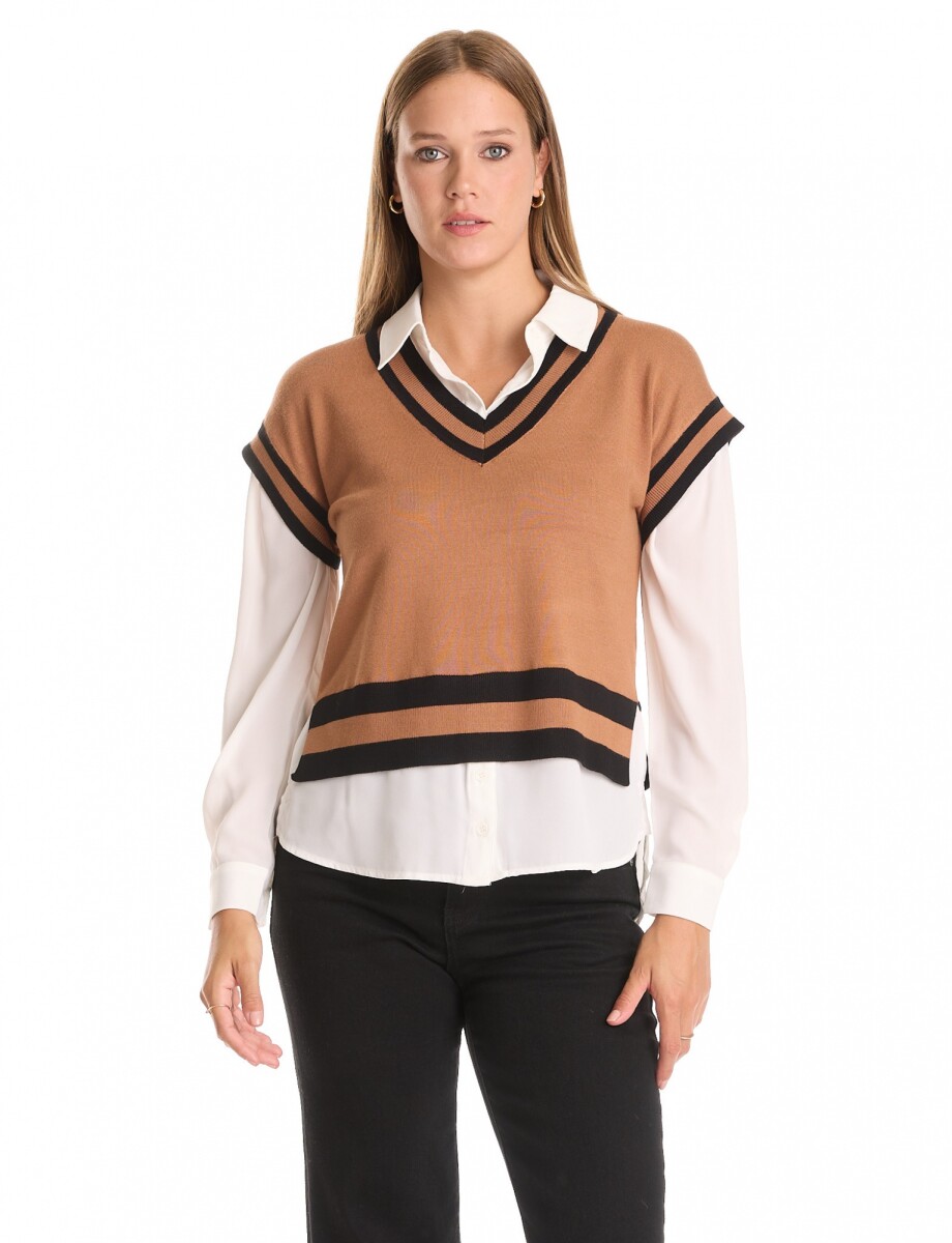 Buzo & Camisa - Marron 
