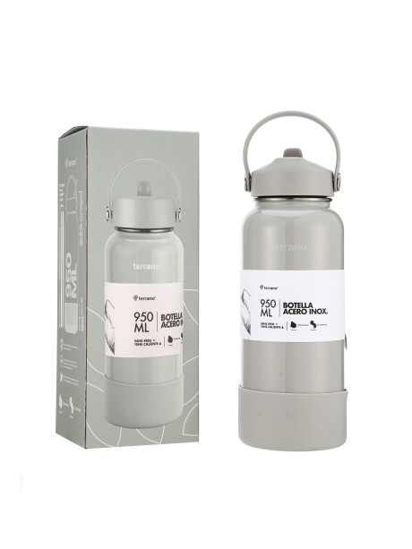 Botella Térmica con Pico 950mL. Oliva Metalizado