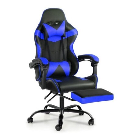 Silla Gamer Lumax Modelo ROM con Apoyapies Negro/Azul