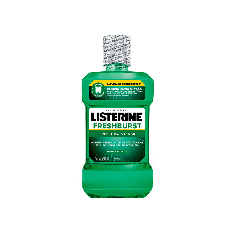 Enjuague Bucal Listerine Fresh Burst 500 Ml. Enjuague Bucal Listerine Fresh Burst 500 Ml.