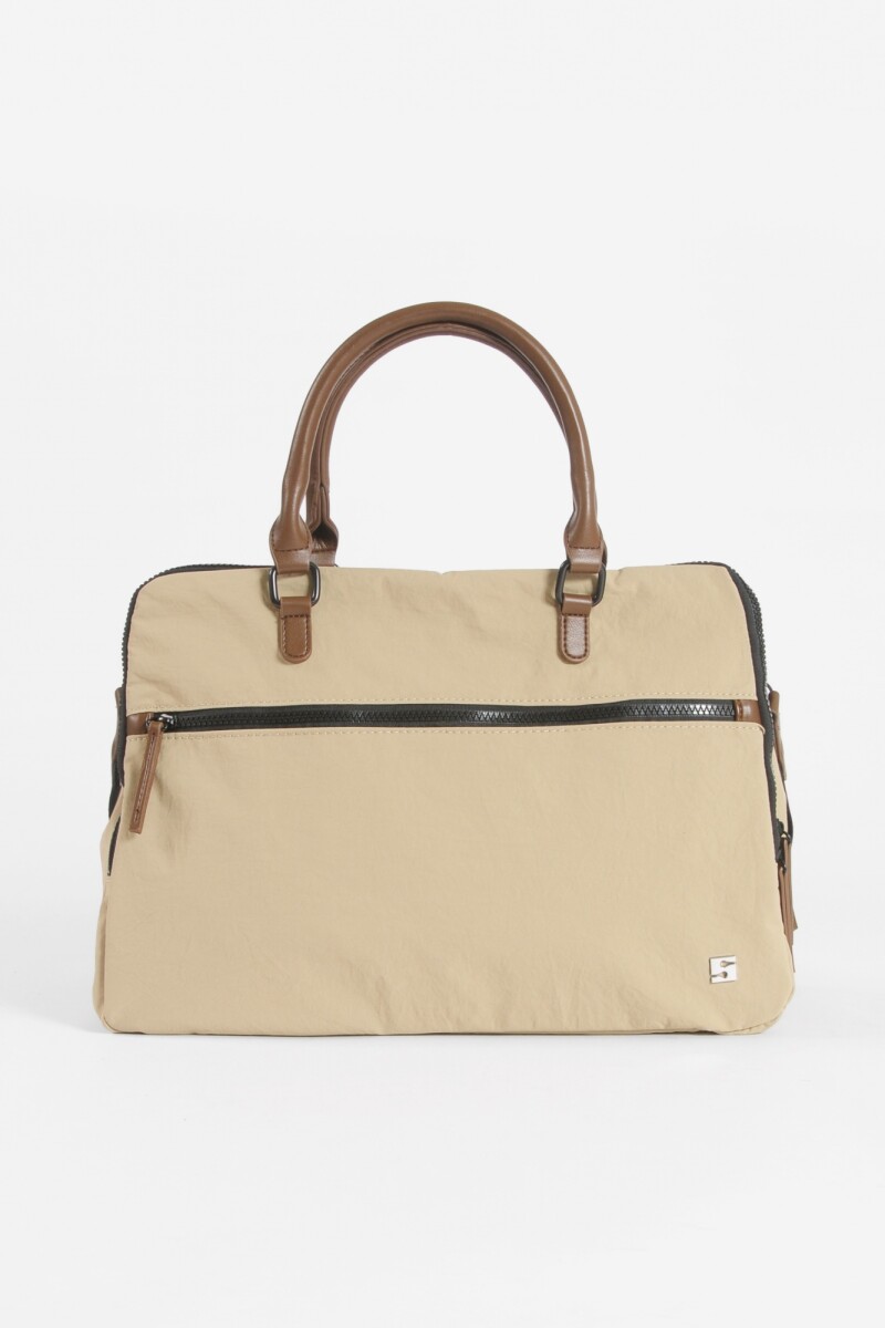 Briefcase para laptop con correa beige