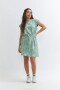 Vestido corto con lazo VERDE OLIVA