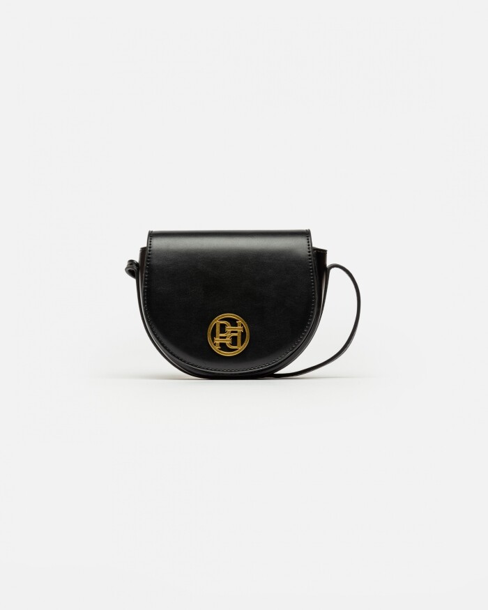 Bandolera Lady Saddler En Efecto Cuero Negro