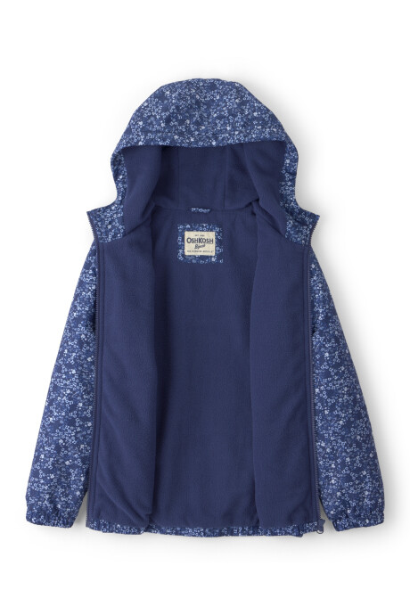 Campera resistente al agua, azul marino, diseño floral. Talles 4-10 Campera resistente al agua, azul marino, diseño floral. Talles 4-10