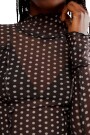 CHARLIE PRINTED MESH TOP Negro