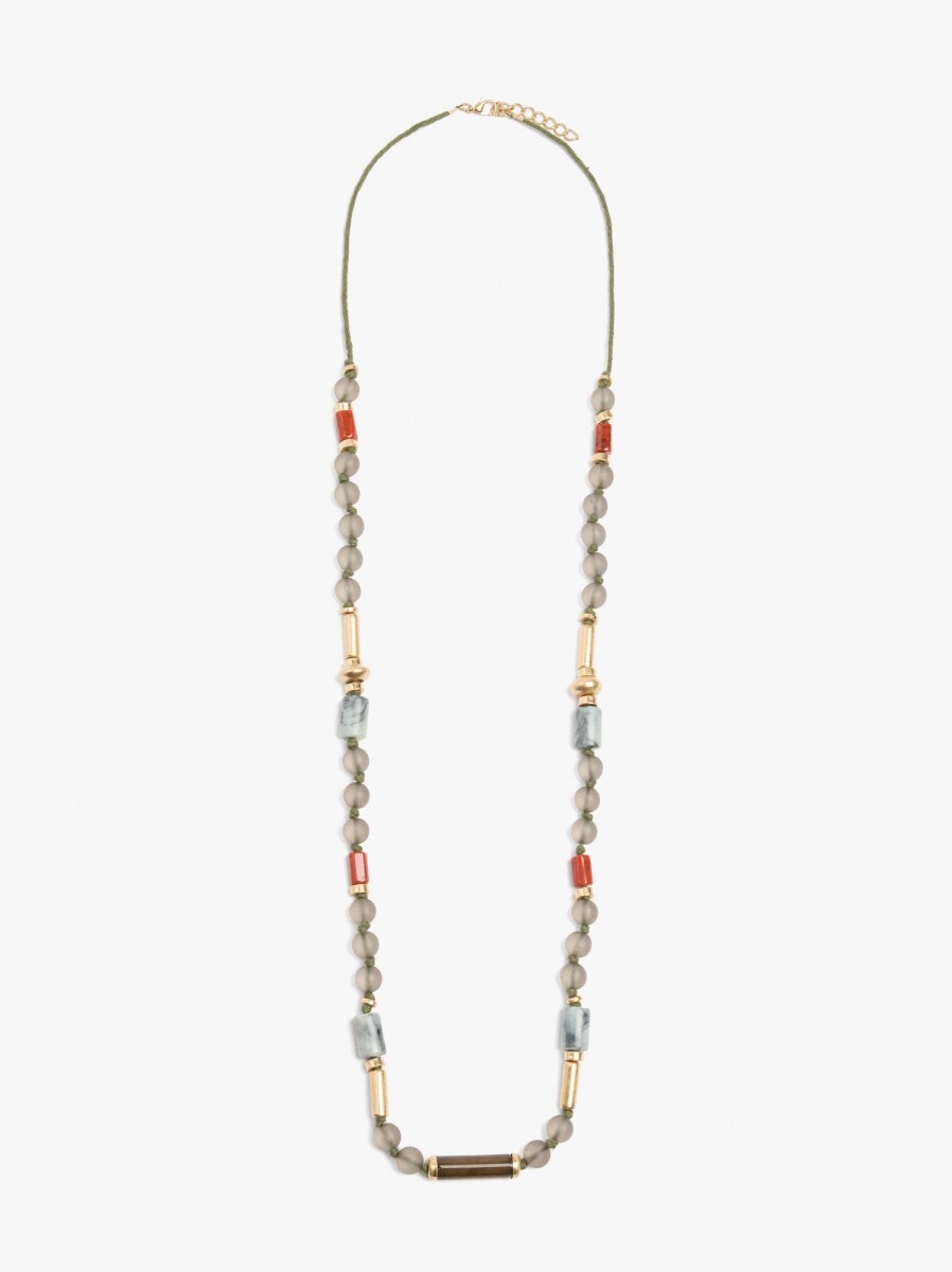 Collar Largo Con Cuentas - multicolor 
