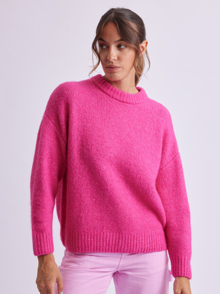 Buzo de punto básico Fucsia