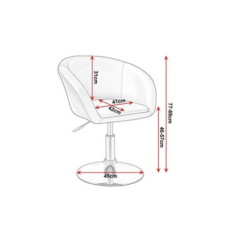 Silla Taburete Butaca con Respaldo en Cuero Lumax Modelo Stella Blanco