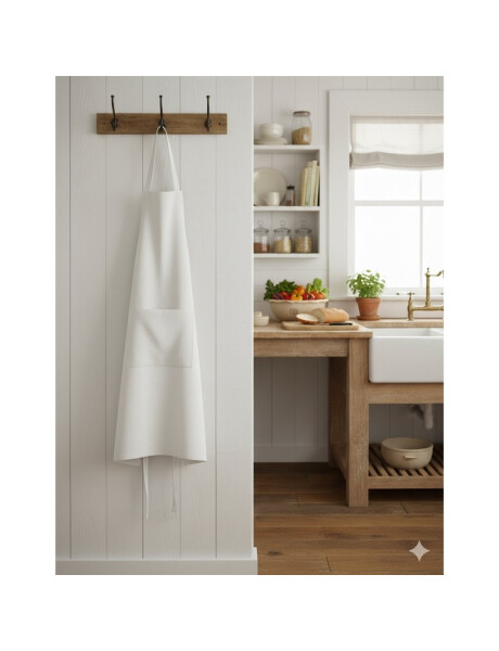 DELANTAL ALGODÓN 60X85CM BLANCO DELANTAL ALGODÓN 60X85CM BLANCO