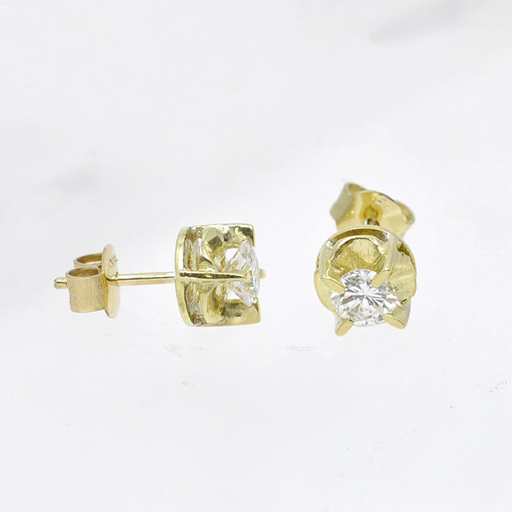 Caravanas En Oro 18K Y Brillantes Caravanas En Oro 18K Y Brillantes