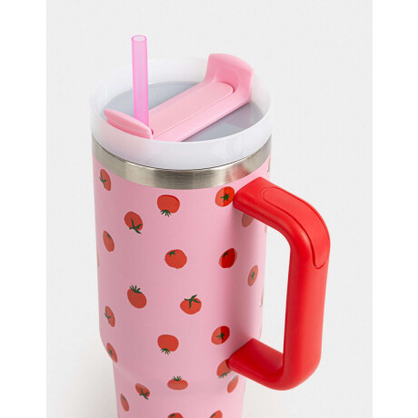 Vaso Alto Térmico Estampado Fucsia Medio