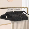 Set 10 Perchas de terciopelo antideslizante negro