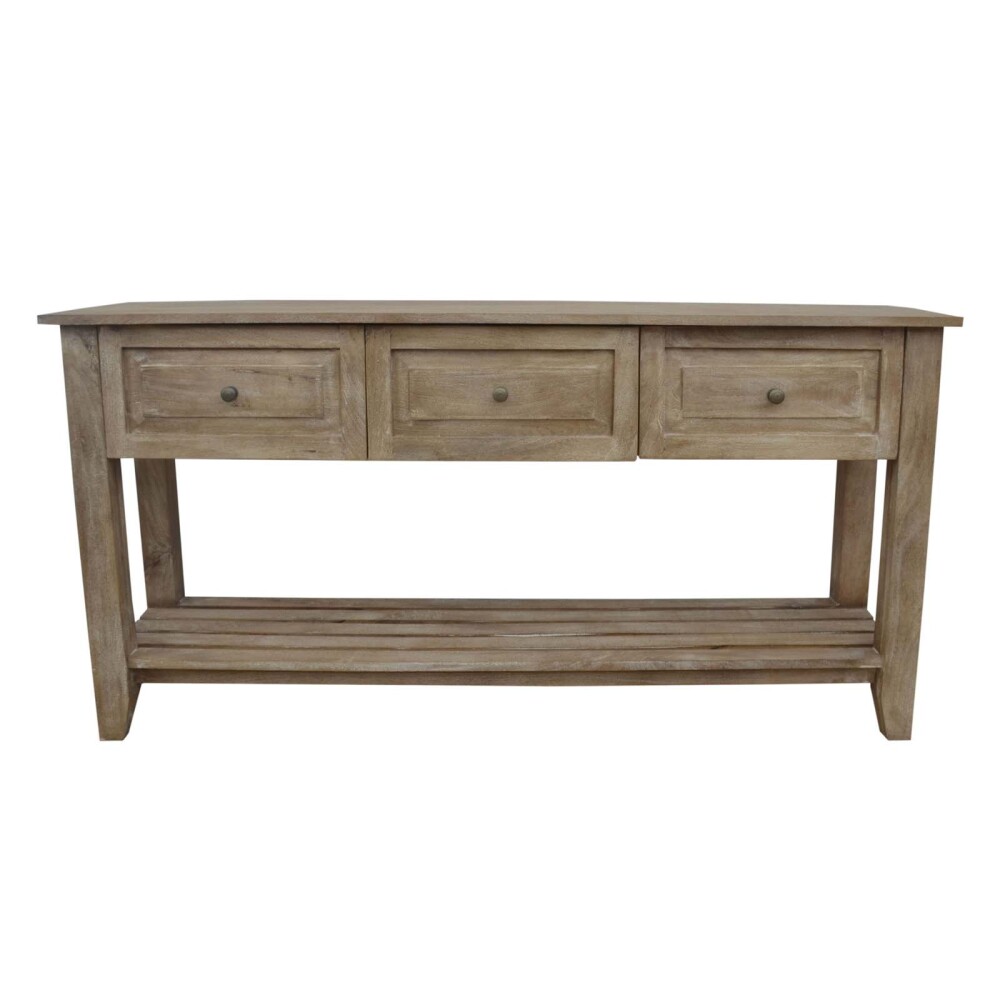 CONSOLA MADERA NATURAL-BEIGE LINO NATURAL