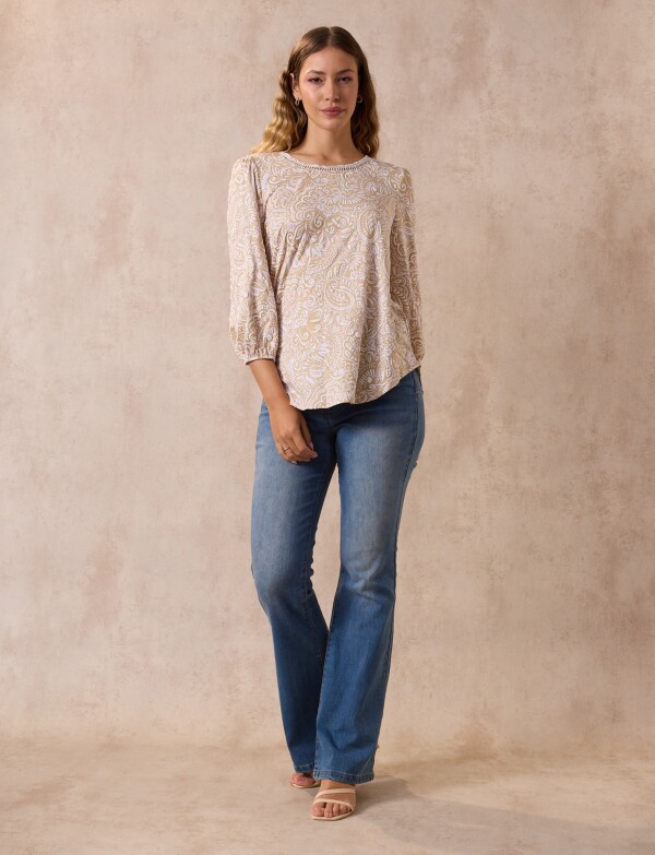 Blusa Calada Print BEIGE/MULTI