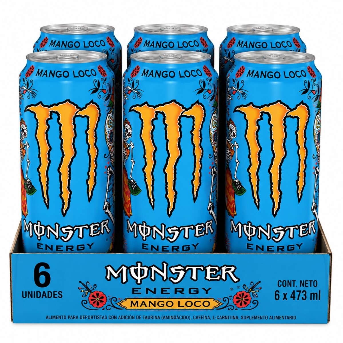 FUNDA X 6 MONSTER MANGO LOCO 473ML 171029 