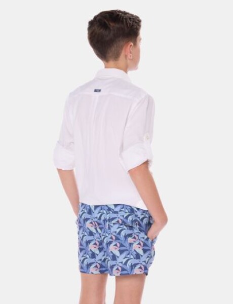 SHORT DE BAÑO ESTAMPADO Azul