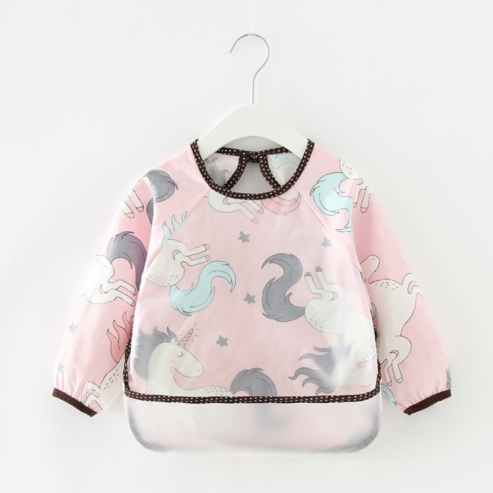 Babero con manga Little Ones rosa unicornio AK