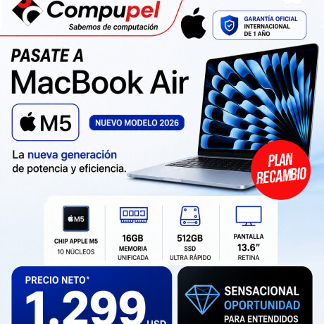 Apple Macbook Neo MHFF4. A18 Pro de 6 Núcleos. RAM 8GB. Disco Sólido 256GB. Pantalla 13'' Retina Apple Macbook Neo MHFF4. A18 Pro de 6 Núcleos. RAM 8GB. Disco Sólido 256GB. Pantalla 13'' Retina