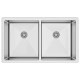 PILETA DE COCINA DOBLE ACERO INOXIDABLE 44.5X88.8X22.8 CM GAMAS DE GRIS