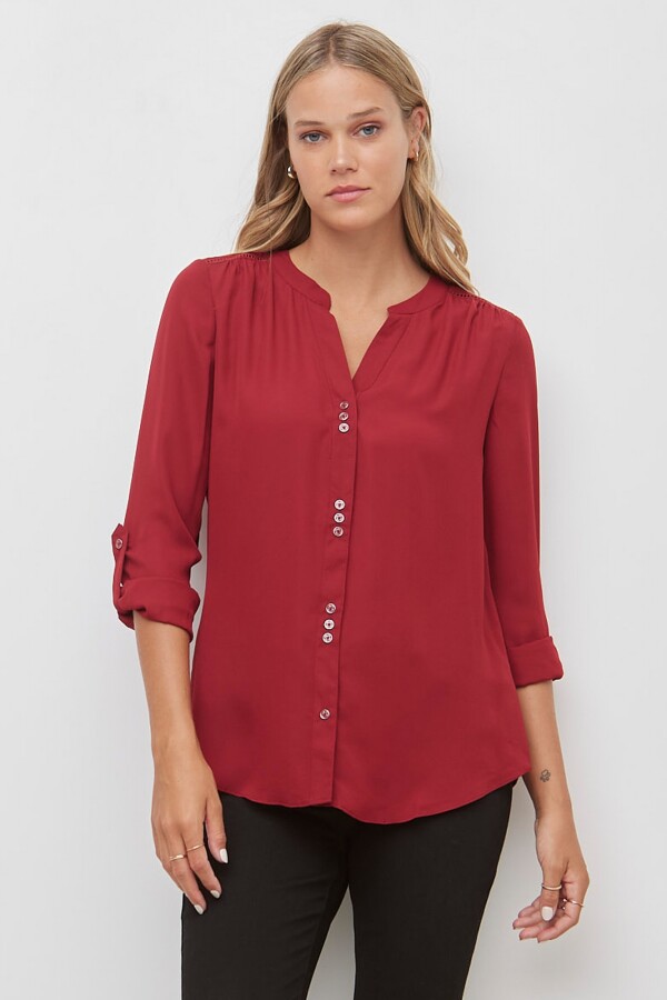 Blusa Botones BORDEAUX