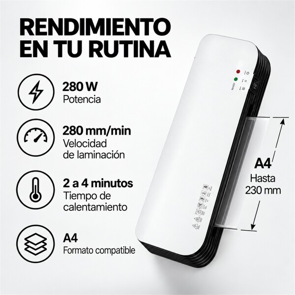 Plastificadora Laminadora A4 Frío Calor 220V Blanco