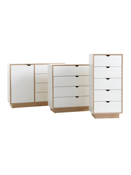 Cómoda MAMMEN 4 cajones 1 puerta bl/roble Cómoda MAMMEN 4 cajones 1 puerta bl/roble